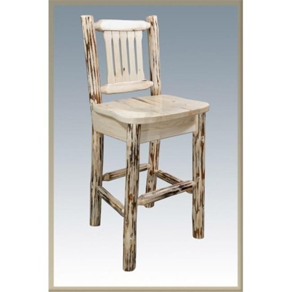 Montana Woodworks Montana Woodworks MWBSWNR Montana Collection Barstool  with Back Ready to Finish Standard Wooden Seat MWBSWNR